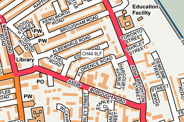 CH44 6LF map - OS OpenMap – Local (Ordnance Survey)