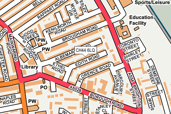 CH44 6LQ map - OS OpenMap – Local (Ordnance Survey)