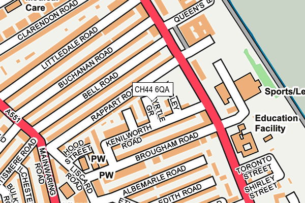 CH44 6QA map - OS OpenMap – Local (Ordnance Survey)