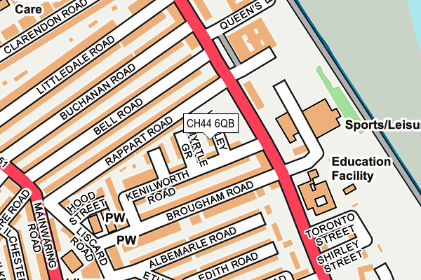 CH44 6QB map - OS OpenMap – Local (Ordnance Survey)