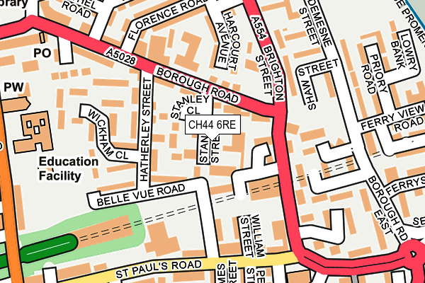 CH44 6RE map - OS OpenMap – Local (Ordnance Survey)