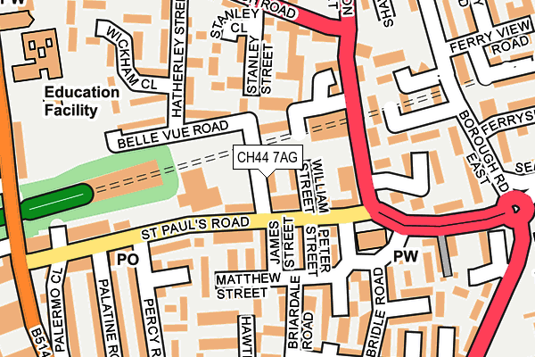 CH44 7AG map - OS OpenMap – Local (Ordnance Survey)