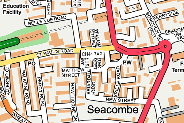 CH44 7AP map - OS OpenMap – Local (Ordnance Survey)