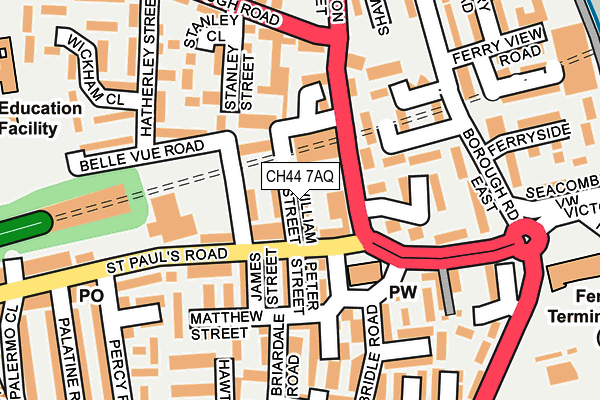 CH44 7AQ map - OS OpenMap – Local (Ordnance Survey)