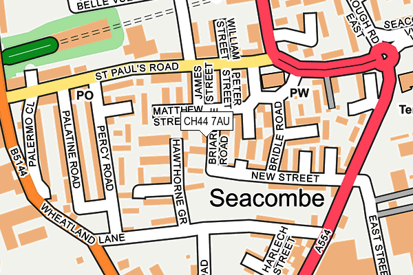 CH44 7AU map - OS OpenMap – Local (Ordnance Survey)