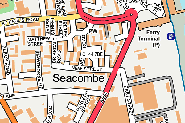 CH44 7BE map - OS OpenMap – Local (Ordnance Survey)