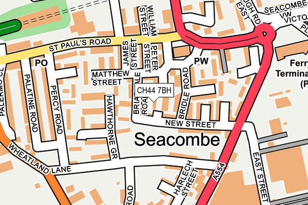 CH44 7BH map - OS OpenMap – Local (Ordnance Survey)