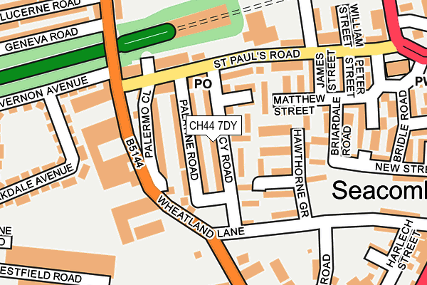 CH44 7DY map - OS OpenMap – Local (Ordnance Survey)