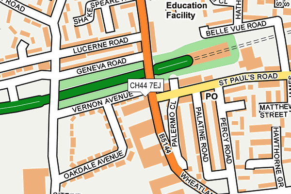 CH44 7EJ map - OS OpenMap – Local (Ordnance Survey)