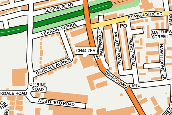 CH44 7ER map - OS OpenMap – Local (Ordnance Survey)