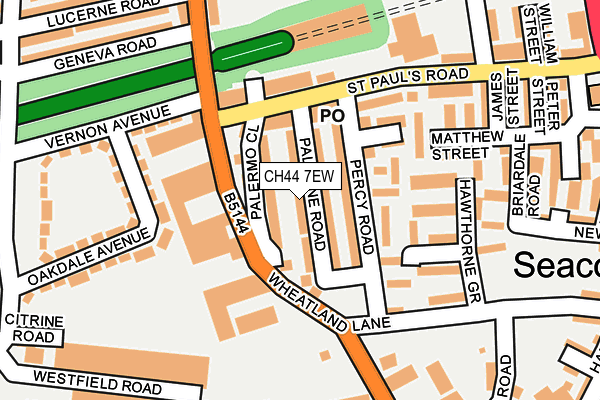 CH44 7EW map - OS OpenMap – Local (Ordnance Survey)