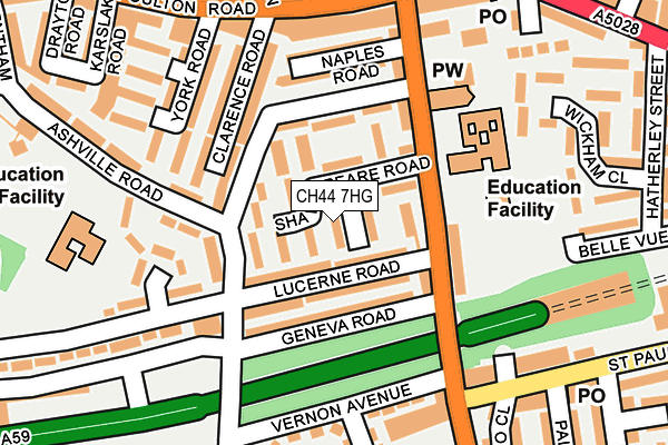 CH44 7HG map - OS OpenMap – Local (Ordnance Survey)