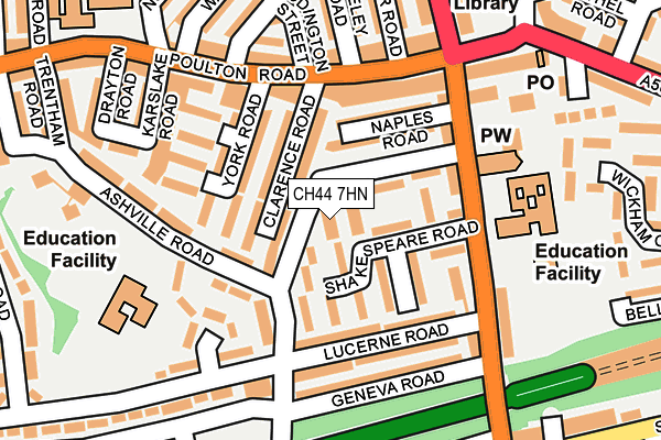 CH44 7HN map - OS OpenMap – Local (Ordnance Survey)