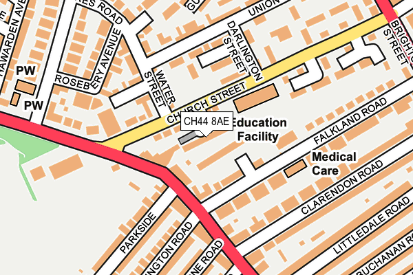 CH44 8AE map - OS OpenMap – Local (Ordnance Survey)