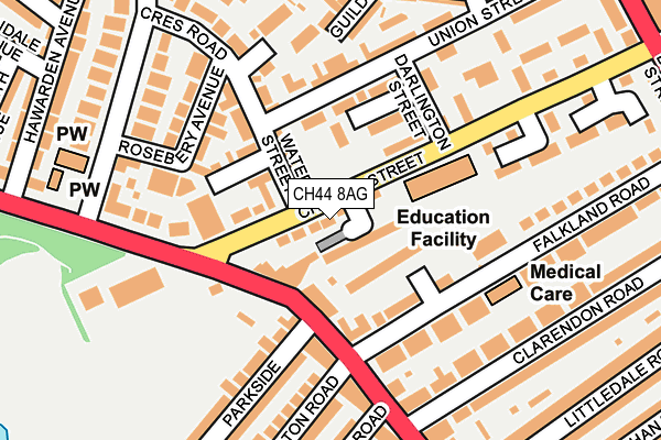 CH44 8AG map - OS OpenMap – Local (Ordnance Survey)