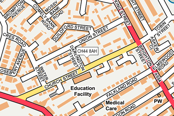 CH44 8AH map - OS OpenMap – Local (Ordnance Survey)