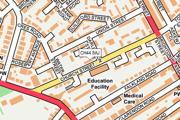 CH44 8AJ map - OS OpenMap – Local (Ordnance Survey)