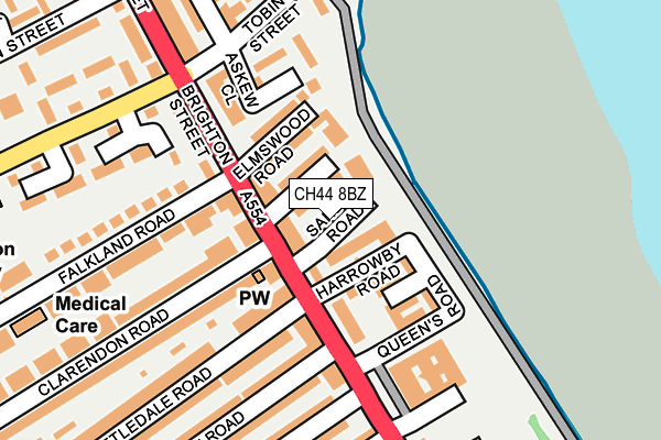 CH44 8BZ map - OS OpenMap – Local (Ordnance Survey)