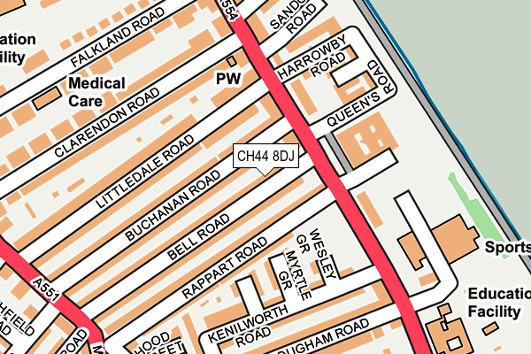 CH44 8DJ map - OS OpenMap – Local (Ordnance Survey)