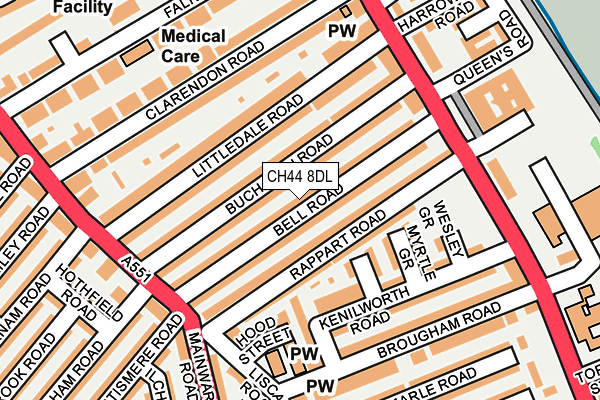 CH44 8DL map - OS OpenMap – Local (Ordnance Survey)