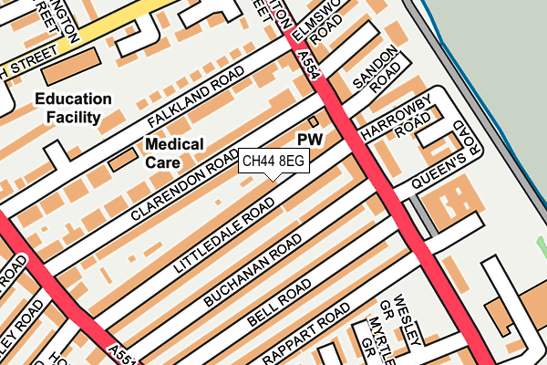 CH44 8EG map - OS OpenMap – Local (Ordnance Survey)