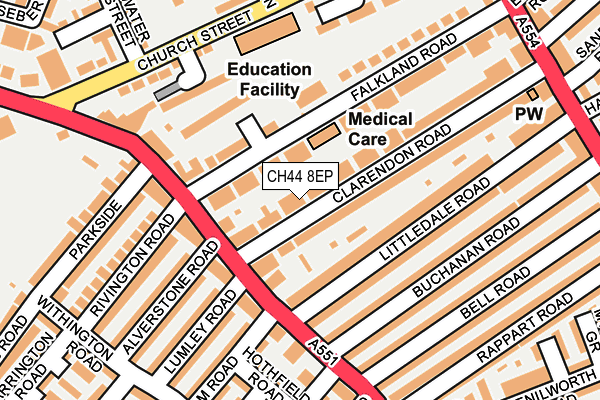 CH44 8EP map - OS OpenMap – Local (Ordnance Survey)