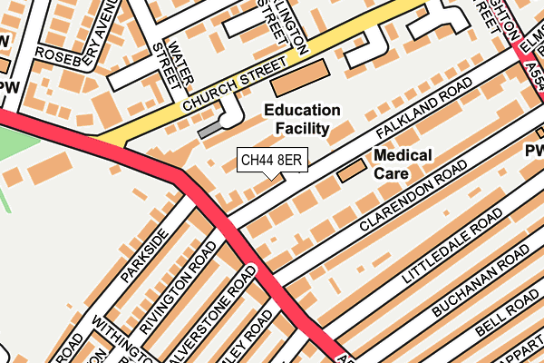 CH44 8ER map - OS OpenMap – Local (Ordnance Survey)