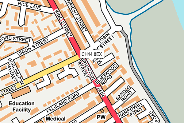 CH44 8EX map - OS OpenMap – Local (Ordnance Survey)