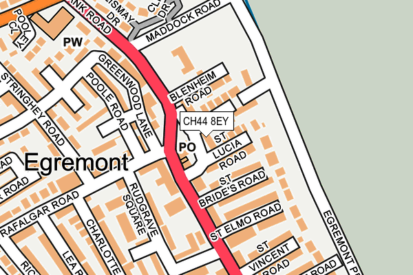 CH44 8EY map - OS OpenMap – Local (Ordnance Survey)