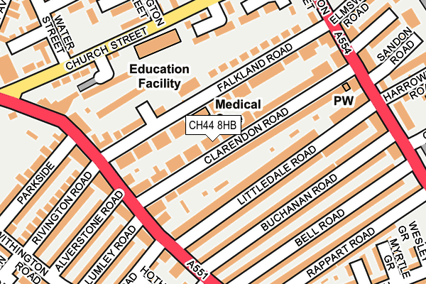 CH44 8HB map - OS OpenMap – Local (Ordnance Survey)