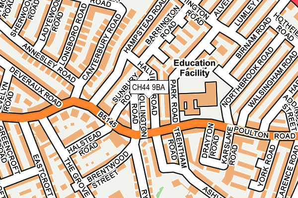 CH44 9BA map - OS OpenMap – Local (Ordnance Survey)