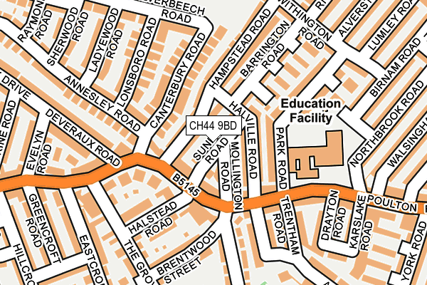 CH44 9BD map - OS OpenMap – Local (Ordnance Survey)