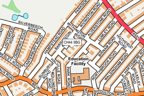 CH44 9BG map - OS OpenMap – Local (Ordnance Survey)