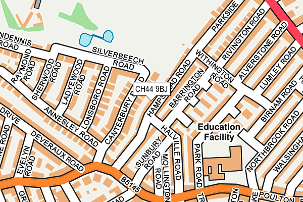 CH44 9BJ map - OS OpenMap – Local (Ordnance Survey)