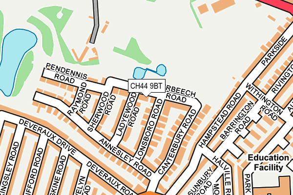 CH44 9BT map - OS OpenMap – Local (Ordnance Survey)