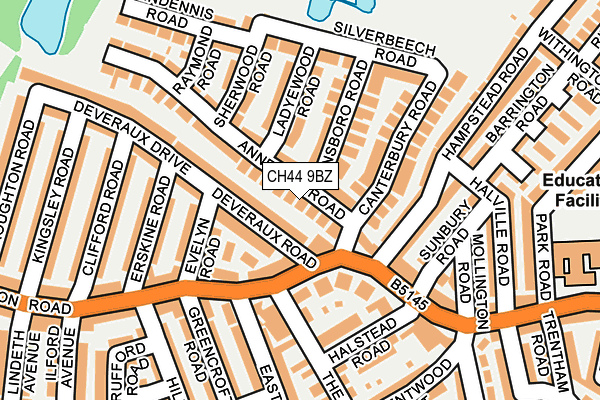 CH44 9BZ map - OS OpenMap – Local (Ordnance Survey)