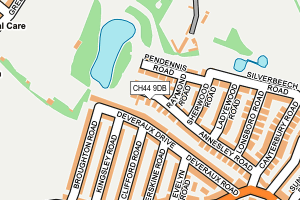 CH44 9DB map - OS OpenMap – Local (Ordnance Survey)