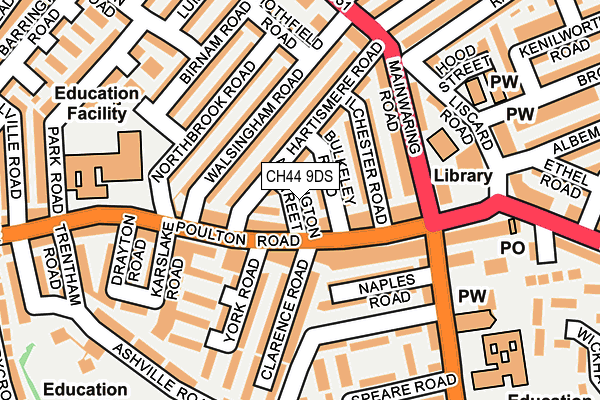 CH44 9DS map - OS OpenMap – Local (Ordnance Survey)