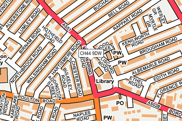 CH44 9DW map - OS OpenMap – Local (Ordnance Survey)