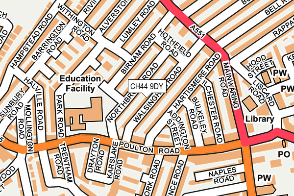 CH44 9DY map - OS OpenMap – Local (Ordnance Survey)