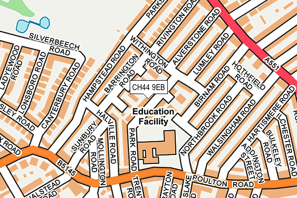 CH44 9EB map - OS OpenMap – Local (Ordnance Survey)