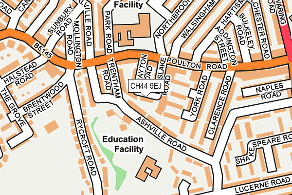 CH44 9EJ map - OS OpenMap – Local (Ordnance Survey)