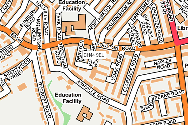 CH44 9EL map - OS OpenMap – Local (Ordnance Survey)