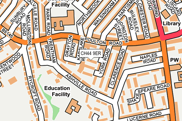 CH44 9ER map - OS OpenMap – Local (Ordnance Survey)