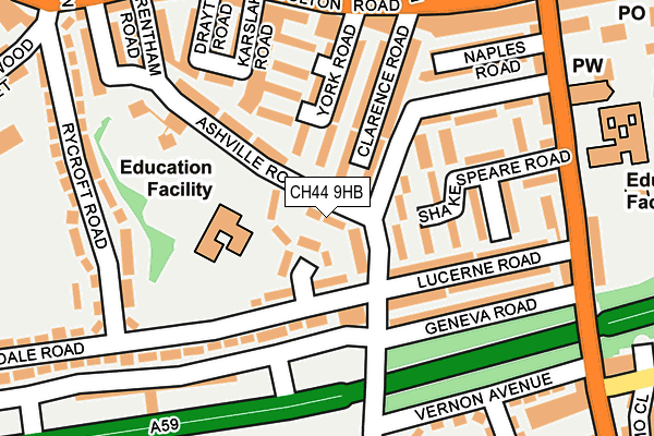 CH44 9HB map - OS OpenMap – Local (Ordnance Survey)