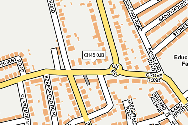 CH45 0JB map - OS OpenMap – Local (Ordnance Survey)