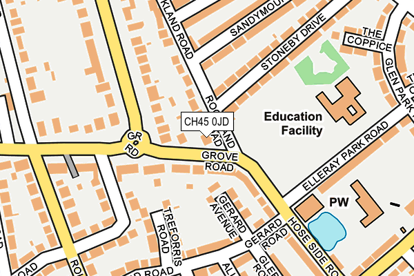 CH45 0JD map - OS OpenMap – Local (Ordnance Survey)