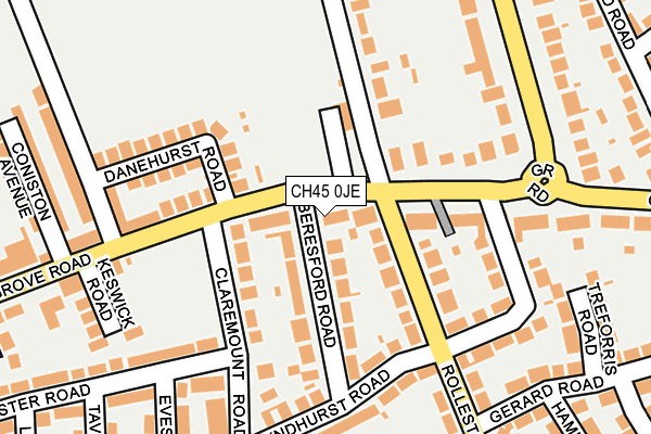 CH45 0JE map - OS OpenMap – Local (Ordnance Survey)