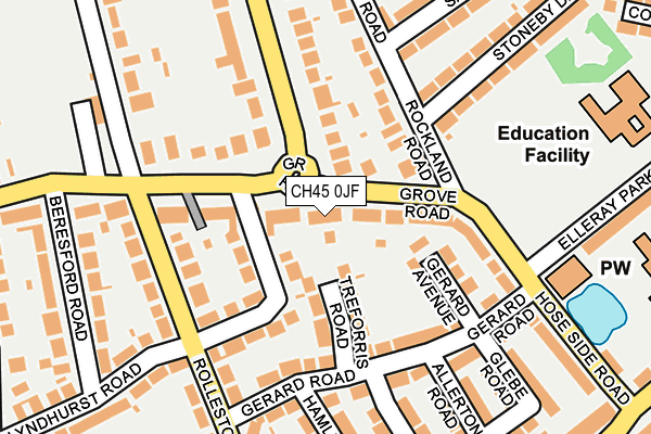 CH45 0JF map - OS OpenMap – Local (Ordnance Survey)