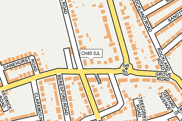 CH45 0JL map - OS OpenMap – Local (Ordnance Survey)